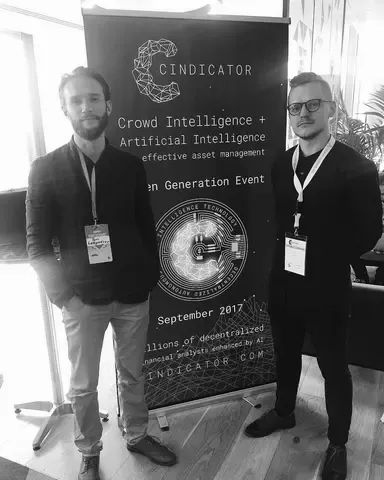 The Cindicator founders at the 2017 token generation event